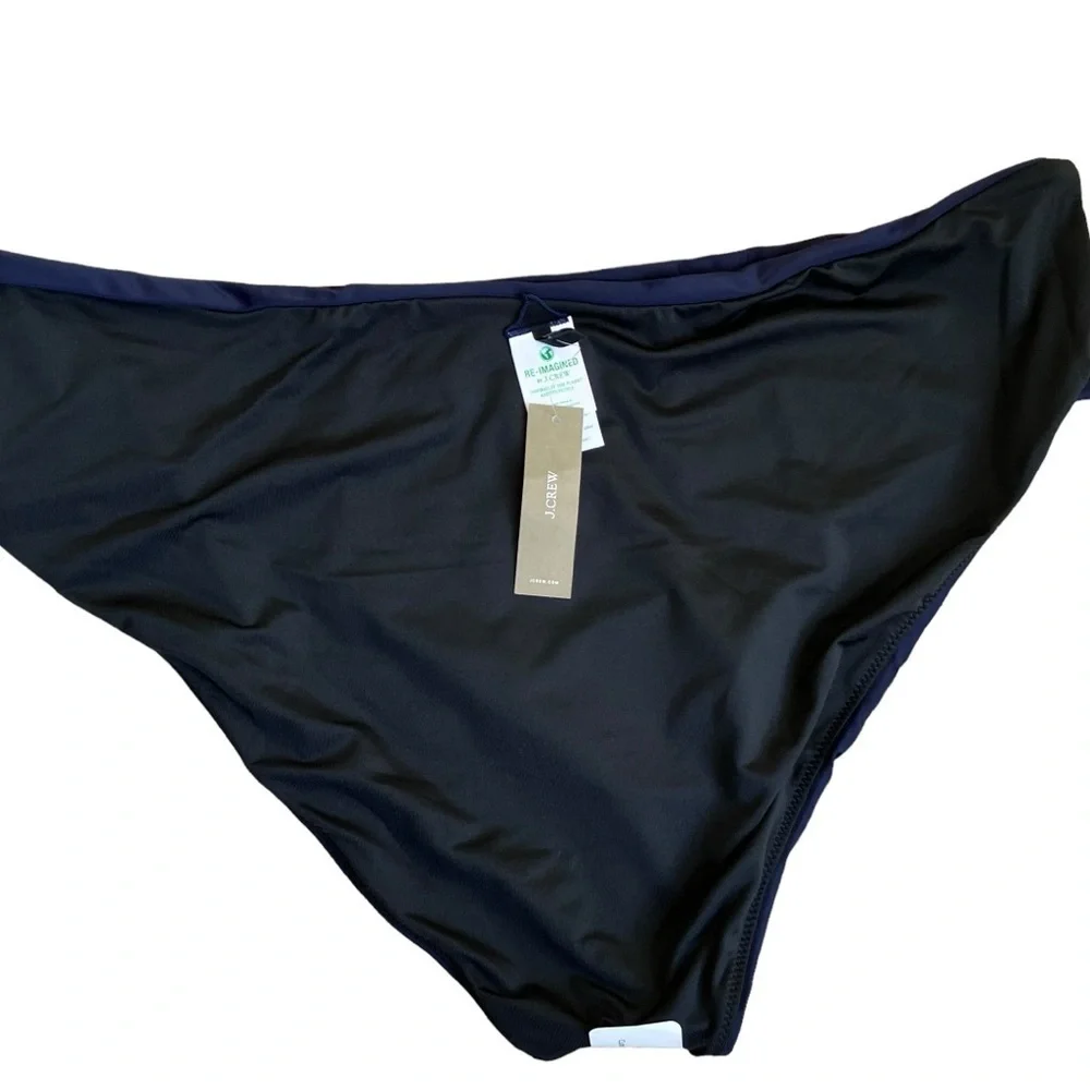 NWT J.Crew High-rise Bikini Bottom Navy Blue Style BF178 Minimalist Sz 3X